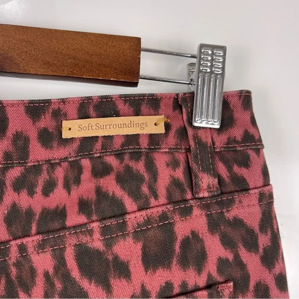 Soft Surroundings Ultimate High Rise Skinny Jeans Leopard Print Women's Size 10